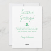 Orgaandonatie Transplantatie Kerst Vakantie Foto Feestdagenkaart (Achterkant)