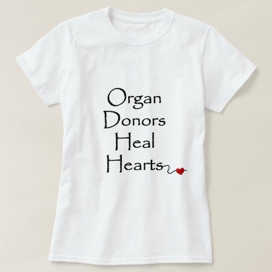 Orgaandonoren Heal Black Script Typografie T-shirt (Design voorkant)