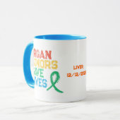 Orgaandonoren kleurrijke  ontwerpkoffie mok (Voorkant links)