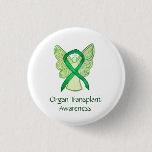 Orgaantransplantatie Groene bewustwording Ribbon A Ronde Button 3,2 Cm