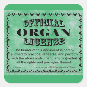 Organ Licence Square Sticker