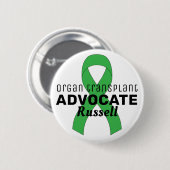 Organ Transplant Advocate Ribbon White Button (Voorkant /achterkant)
