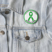 Organ Transplant Survivor Ribbon White Button (In situ)