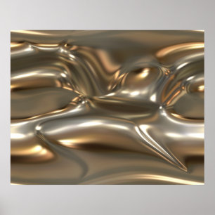 Organic Art Molten Metal Sheet Gold en Silver Poster