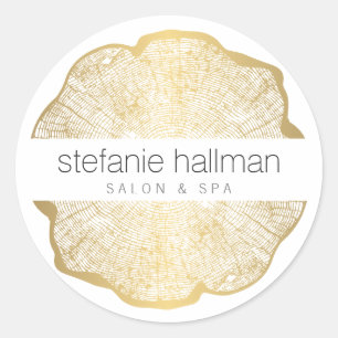 Organic Beauty Gold Tree Rings Ronde Sticker