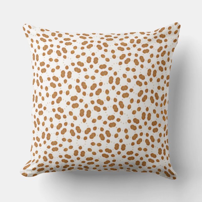 Organic Brown Dalmatian Spot Repeat Pattern Kussen (Voorkant)