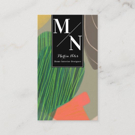 Organic Cactus Home Interior Designer Visitekaartje (Voorkant)