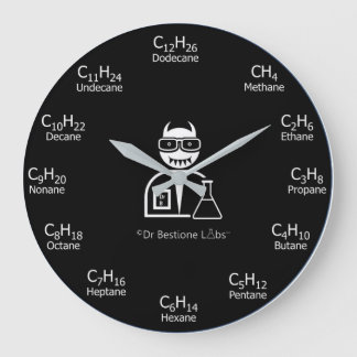 Organic Chemistry Clock - Black Grote Klok