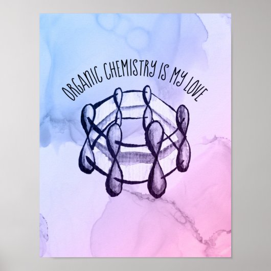 Organic Chemistry Love Molecule Student Chemist Poster (Voorkant)