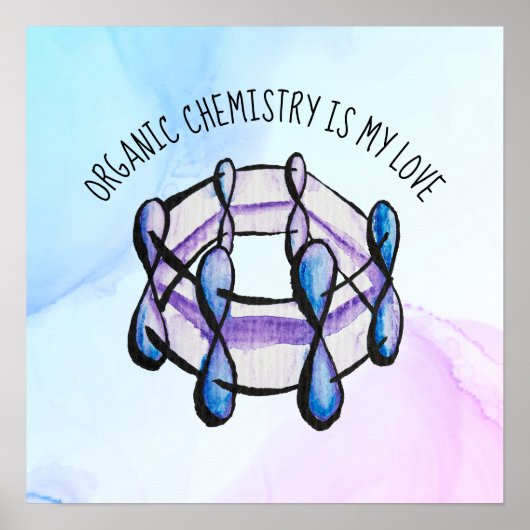 Organic Chemistry Love Molecule Student Teacher Poster (Voorkant)
