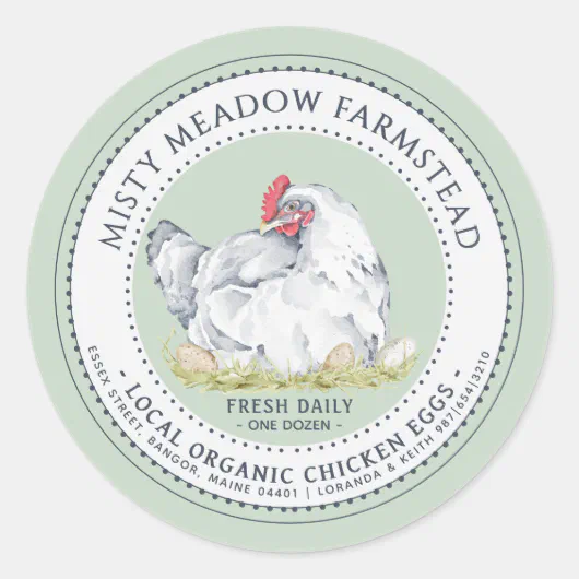Organic Egg Carton Market Label Hen op Nest Green | Zazzle.be