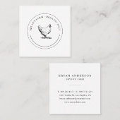 Organic Eggs Chicken Vierkante Visitekaartje (Voorkant / Achterkant)