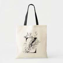 Organic farhouse letter Z floral monogramme