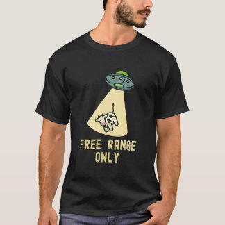 Organic Food Ufo Alien Abduction Cow T-shirt