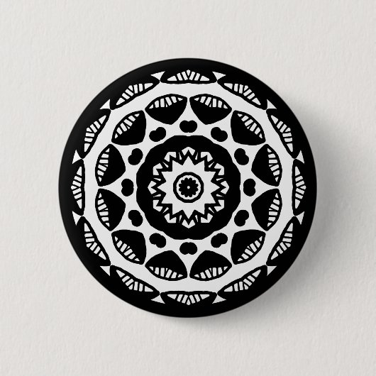 Organic Geometry 010 - Black on White Ronde Button 5,7 Cm (Voorkant)