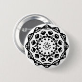 Organic Geometry 015 - Black on White Ronde Button 5,7 Cm (Voorkant /achterkant)