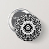 Organic Geometry 017 - Black on White Ronde Button 5,7 Cm (Voorkant /achterkant)