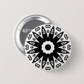 Organic Geometry 01 - Black on White Ronde Button 5,7 Cm (Voorkant /achterkant)