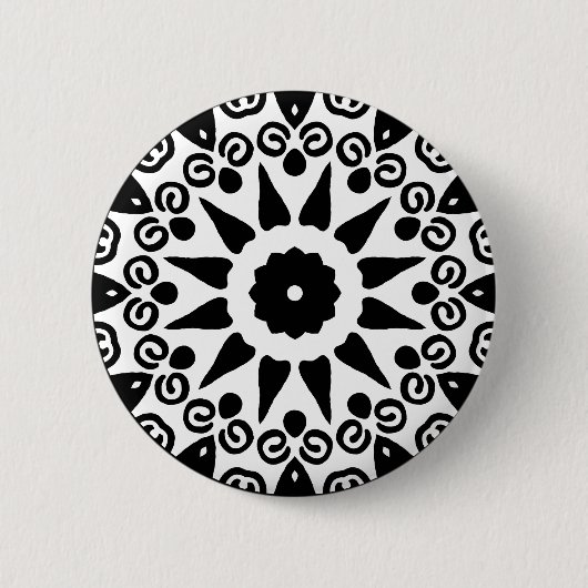 Organic Geometry 02 - Black on White Ronde Button 5,7 Cm (Voorkant)