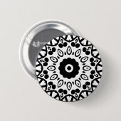 Organic Geometry 03 - Black on White Ronde Button 5,7 Cm (Voorkant /achterkant)