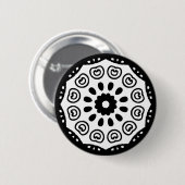 Organic Geometry 05 - Black on White Ronde Button 5,7 Cm (Voorkant /achterkant)