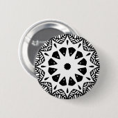 Organic Geometry 09 - Black on White Ronde Button 5,7 Cm (Voorkant /achterkant)