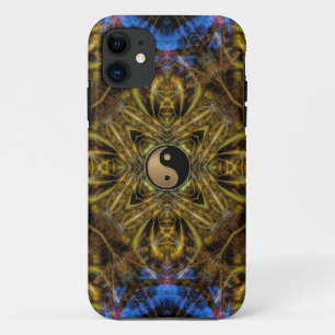 Organic Gold Yin Yang Fractal Art Custom iPhone iPhone 11 Hoesje