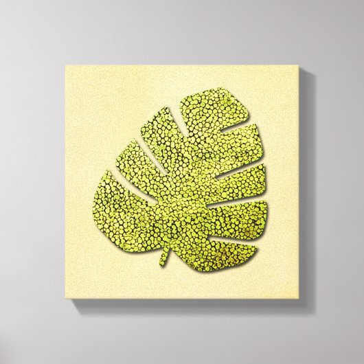 Organic Green Tropical Leaf Canvas Afdruk (Voorkant)