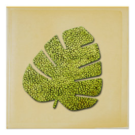 Organic Green Tropical Leaf Perfect Poster
