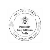 Organic Honey Bee Official Seal Rubberstempel (Afrduk)