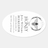 Organic honey bee queen ovale sticker (Voorkant)