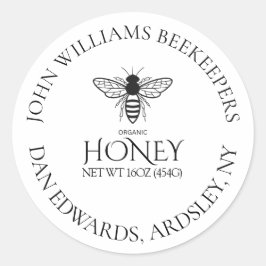 Organic honey bee queen  ronde sticker