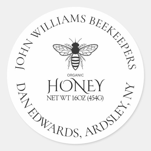 Organic honey bee queen  ronde sticker (Voorkant)