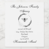 Organic honey bee queen  wijn etiket (Enkel label)