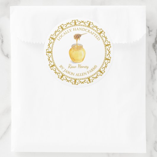 Organic Honey Label L Wit (Tas)