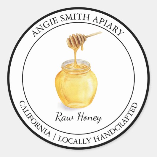 Organic Honey Modern label (Voorkant)