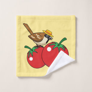 Organic lover Sparrow Eating Red Tomato