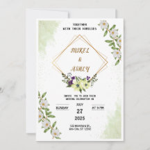 Organic Modern Wedding Invitation Suite, Elegant 