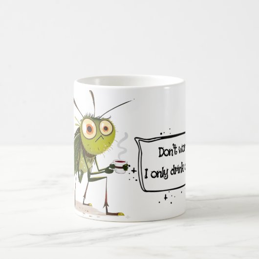 Organic Mosquito Cartoon – Funny Quote Koffiemok (Center)