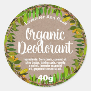 Organic Natural Leaves en Kraft Lip Balms Labels
