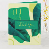 Organic Realistic Leaf Collage Greenery Kaart (Gele Bloem)