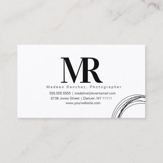 Organic Shapes Architecture Hair Salon Designer Visitekaartje (Achterkant)