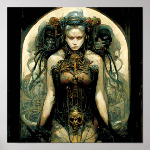 Organic Tech Woman Fantasy Sci-Fi Poster