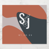 Organic Terracotta Blue Blush Wedding Likeurfles Etiket (Enkel label)