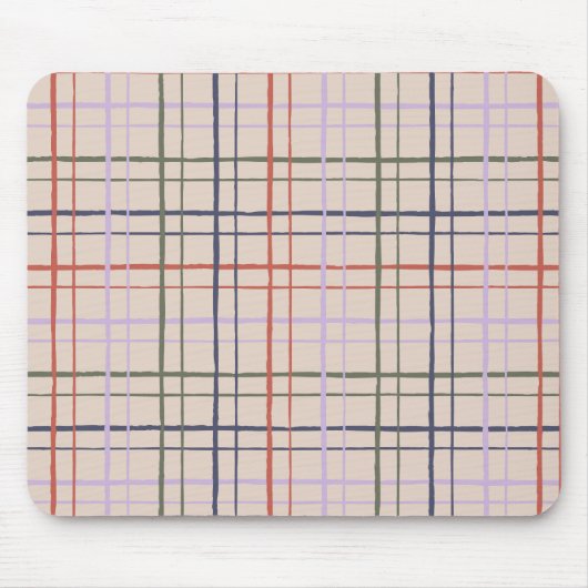 Organic Wobbly Check Grid Pattern Modern Love Muismat (Voorkant)