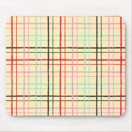 Organic Wobbly Check Grid Pattern Retro Pop Muismat
