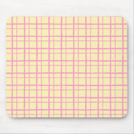 Organic Wobbly Check Grid Pattern Sunshine Yellow Muismat