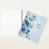 Organisateur de mariage à fleurs bleues aquarelle (Devant avec enveloppe)