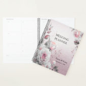 Organisateur de mariage floral blanc rose (Devant avec enveloppe)