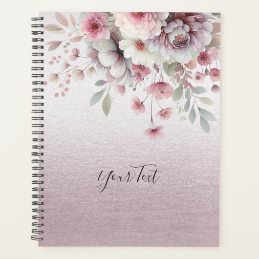 Organisateur de mariage floral blanc rose moderne (Devant)